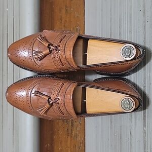 Allen Edmonds Mens Brown Tassel Oxfords 8D.